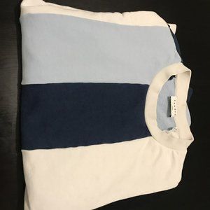 Blue White Vertical Striped Shirt by Sandro Paris